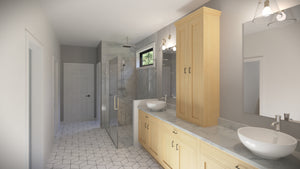 AJ7701-A Traditional House Master Bathroom, 4 Bedrooms, 3.5 Bathrooms | Plan 1045 