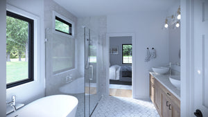 AJ7702-A Craftsman House Master Bathroom, 3 Bedrooms, 2.5 Bathrooms | Plan 1046 