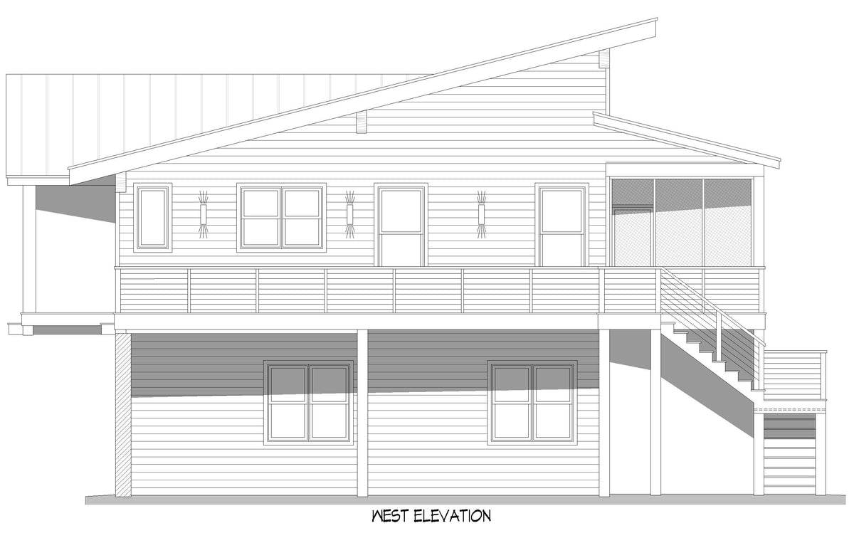 L7800-A Contemporary House West Elevation, 3 Bedrooms, 2.5 Bathrooms | Fairview Eagle Mountain