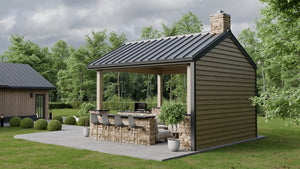 AJ7707-A Pool House, 255 Square Feet | Plan 1056 Exterior-4