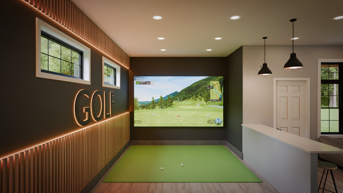 AJ7708-A Modern Barndominium Accessory House Golf Simulator, 758 Square Feet | Plan 1057