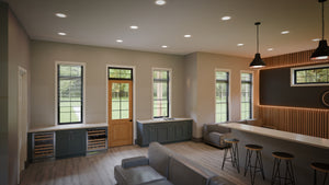 AJ7708-A Modern Barndominium Accessory House Kitchenette, 758 Square Feet | Plan 1057