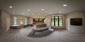 AJ7708-A Modern Barndominium Accessory House Panorama, 758 Square Feet | Plan 1057