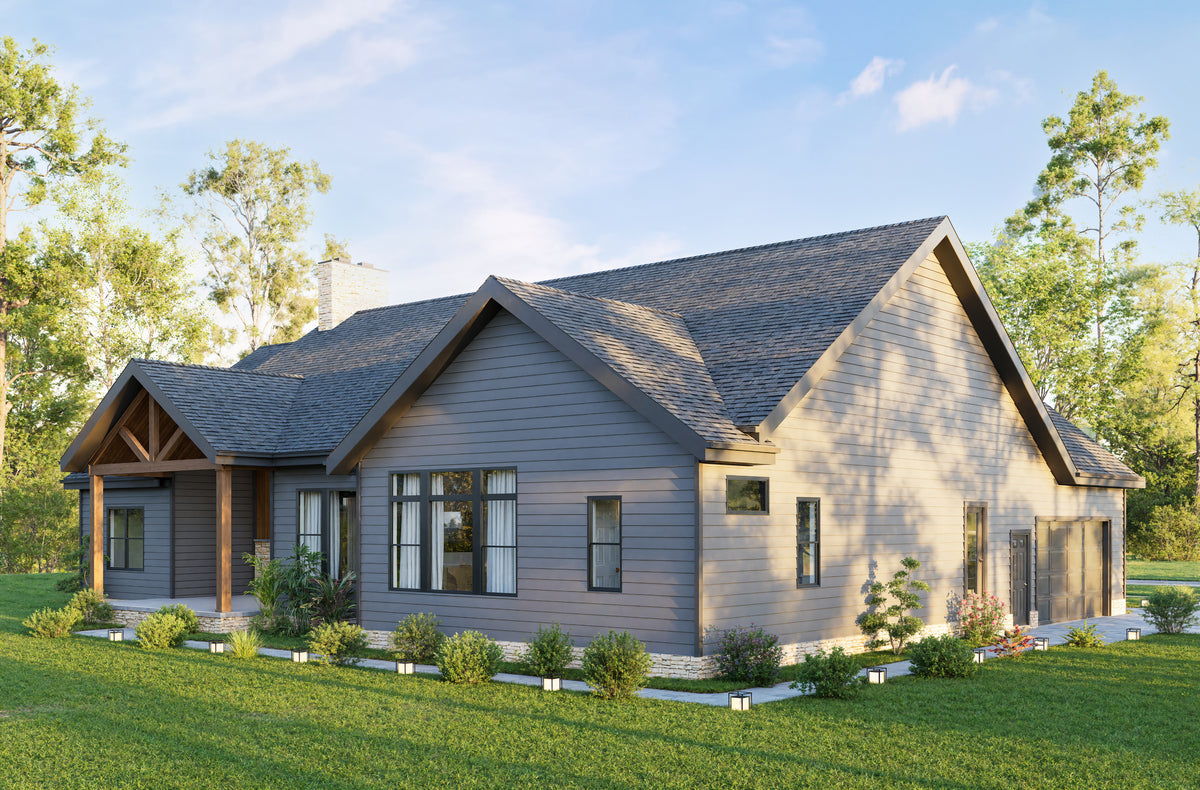 AJ7715-A Mountain Ranch House, 3 Bedrooms, 2.5 Bathrooms | Plan 1060 Exterior-4