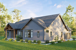 AJ7715-A Mountain Ranch House, 3 Bedrooms, 2.5 Bathrooms | Plan 1060 Exterior-4