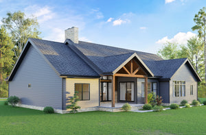 AJ7715-A Mountain Ranch House, 3 Bedrooms, 2.5 Bathrooms | Plan 1060 Exterior-5