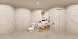 AJ7715-A Mountain Ranch House Powder Room Panorama, 3 Bedrooms, 2.5 Bathrooms | Plan 1060 