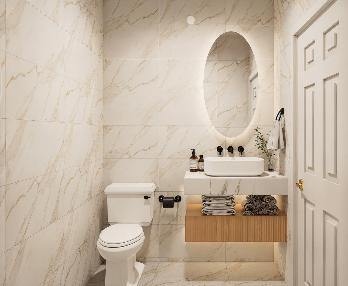 AJ7715-A Mountain Ranch House Powder Room, 3 Bedrooms, 2.5 Bathrooms | Plan 1060 