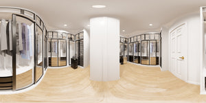AJ7715-A Mountain Ranch House Walk-in Closet Panorama, 3 Bedrooms, 2.5 Bathrooms | Plan 1060 