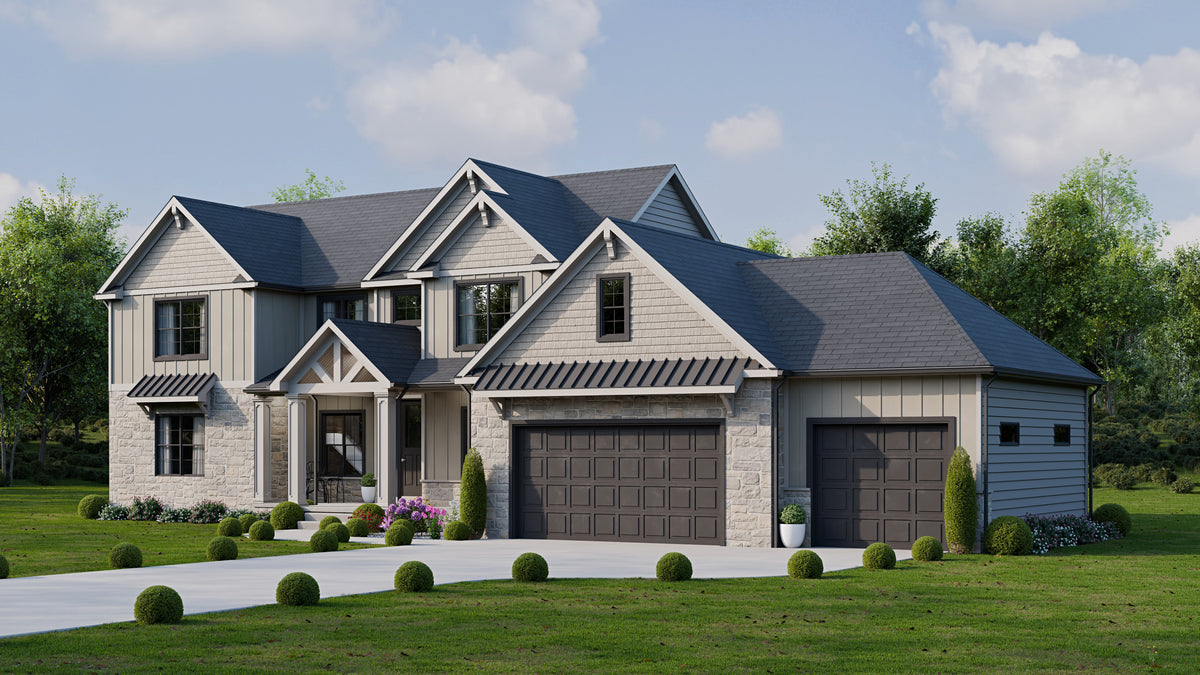 AJ7726-A Craftsman House, 3 Bedrooms, 2.5 Bathrooms | Plan 1063 Exterior-2