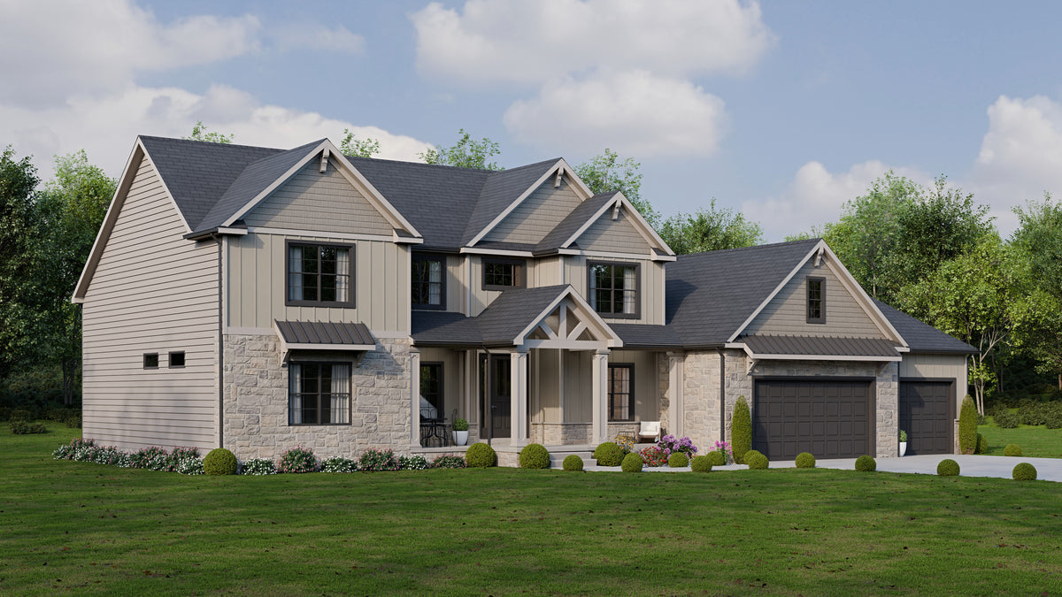 AJ7726-A Craftsman House, 3 Bedrooms, 2.5 Bathrooms | Plan 1063 Exterior-3