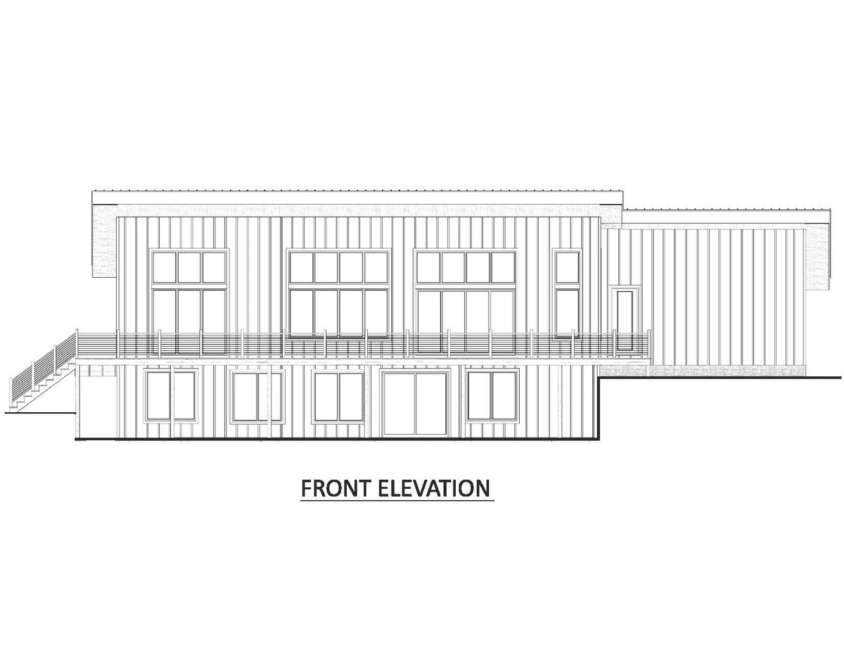 AJ8094-A Contemporary House, 3 Bedrooms, 2.5 Bathrooms | VD 1070 House Plan Front Elevation