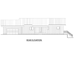 AJ8094-A Contemporary House, 3 Bedrooms, 2.5 Bathrooms | VD 1070 House Plan Rear Elevation