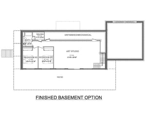 AJ8094-A Contemporary House Finished Basement Option Floor Plan, 3 Bedrooms, 2.5 Bathrooms | VD 1070 House Plan 