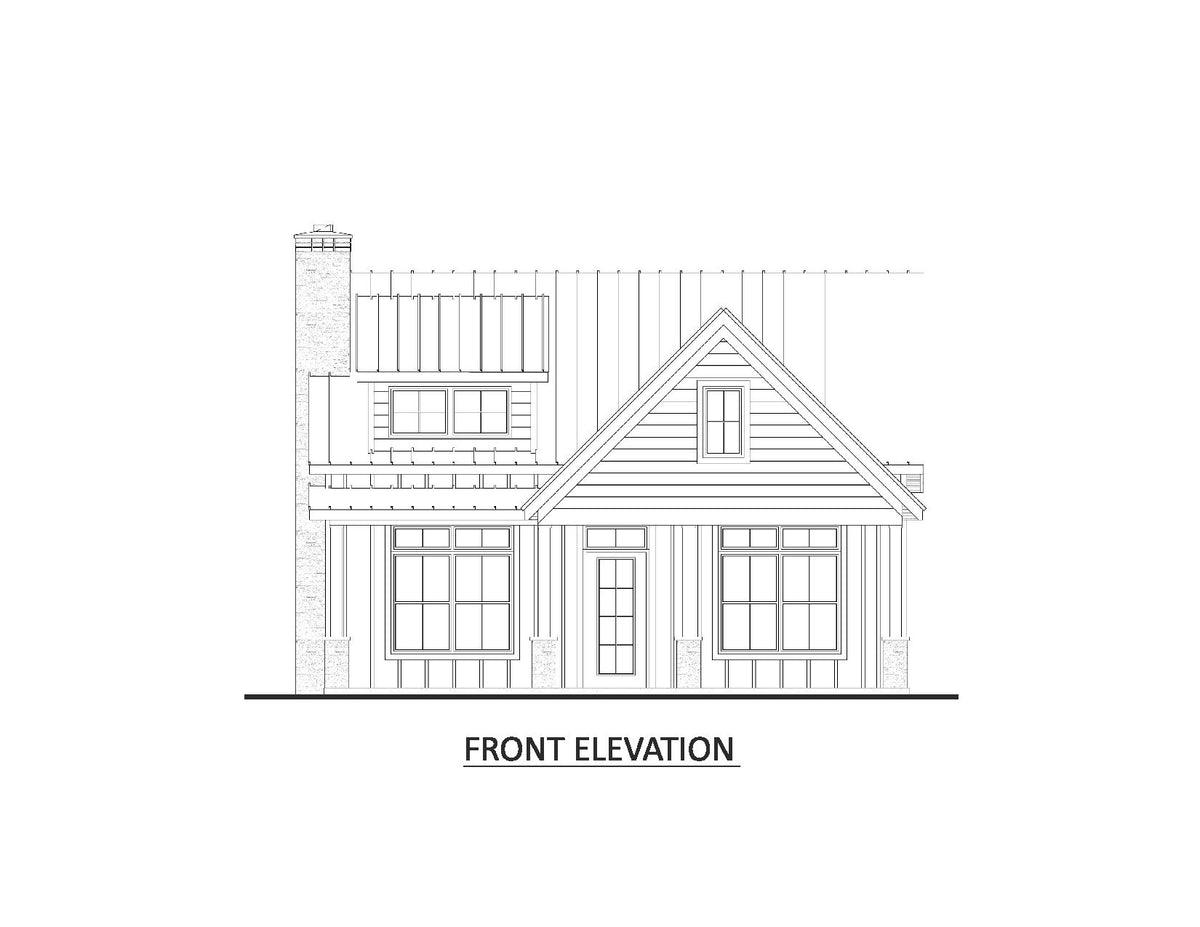 AJ8459-A Modern Farmhouse, 1 Bedrooms, 1 Bathroom | Plan 1075 House Plan Front Elevation