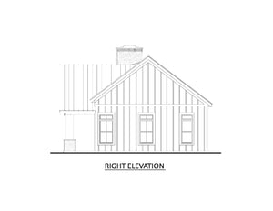 AJ8459-A Modern Farmhouse, 1 Bedrooms, 1 Bathroom | Plan 1075 House Plan Right Elevation