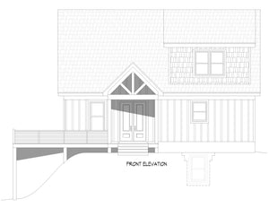 L7801-A Mountain House Front Elevation, 3 to 5 Bedrooms, 2 or 3 Bathrooms | Pine Haven 5.5