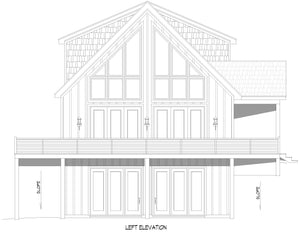 L7801-A Mountain House Left Elevation, 3 to 5 Bedrooms, 2 or 3 Bathrooms | Pine Haven 5.5