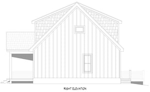 L7801-A Mountain House Right Elevation, 3 to 5 Bedrooms, 2 or 3 Bathrooms | Pine Haven 5.5