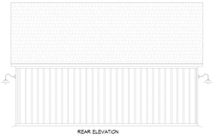 L7912-A Modern Barn, 2091 square feet with second floor loft | Long Grove Barn Rear Elevation