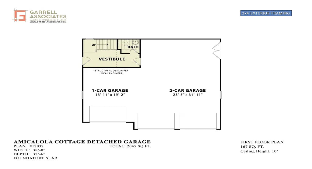 Amicalola Garage Plan - Archival Designs House Plans, floor plan