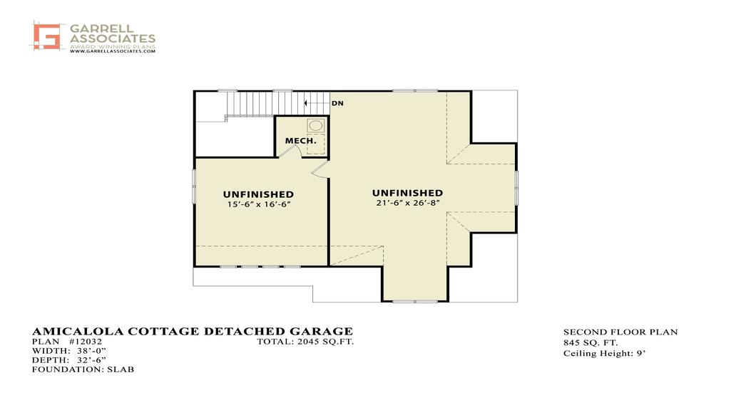 Amicalola Garage Second Floor Plan