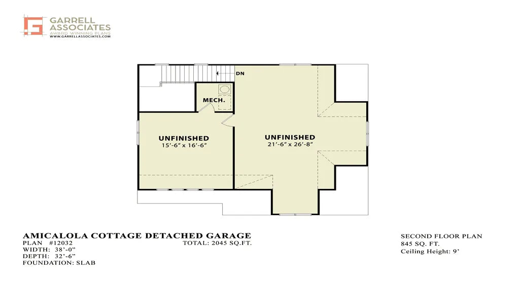 Amicalola Garage Plan - Archival Designs House Plans, floor plan