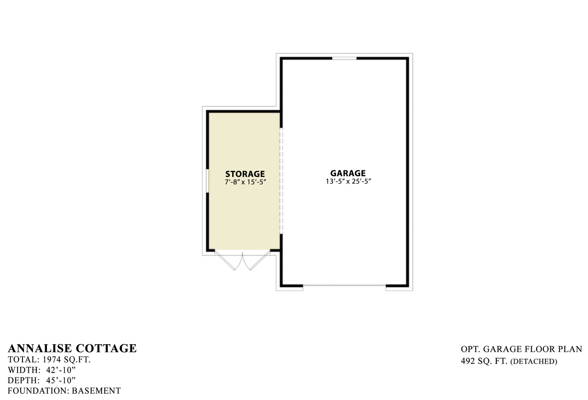 Annalise Cottage Garage Floor Plan - OPT