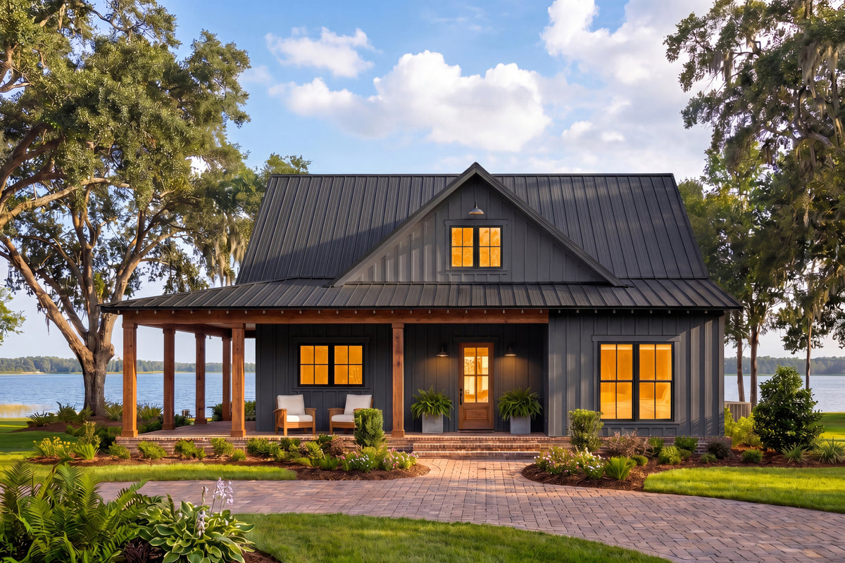 H8439-A Country House, 2 Bedrooms, 2 Bathrooms | Little Creek Lane House Plan Exterior-2