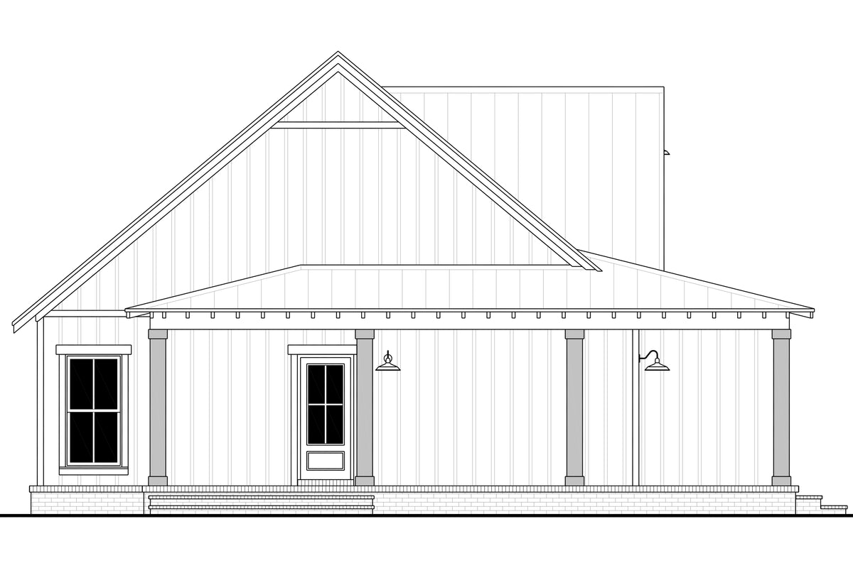 H8439-A Country House, 2 Bedrooms, 2 Bathrooms | Little Creek Lane House Plan Left CAD
