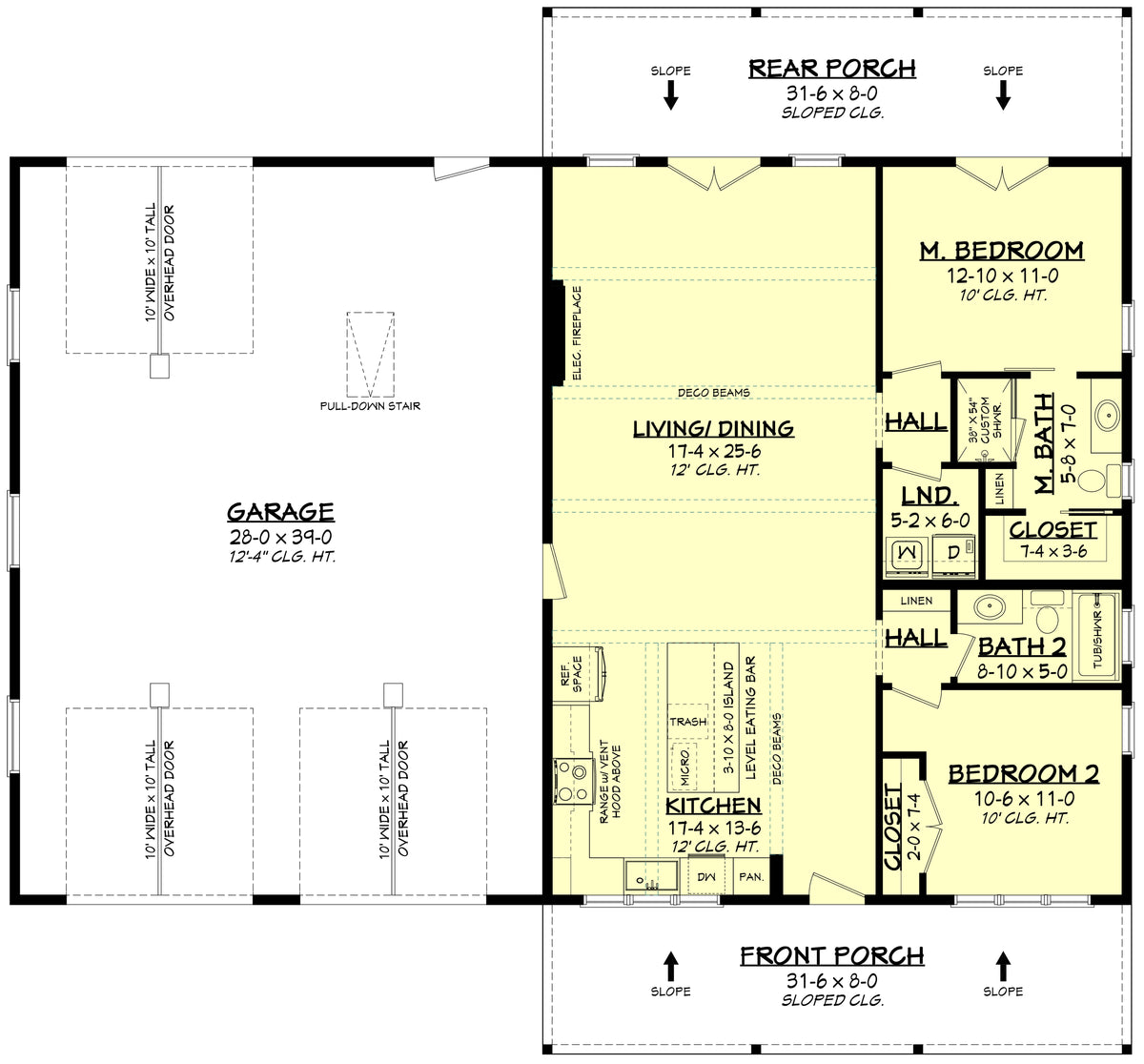 H7269-A Allman House First Floor Plan 2 Beds 2 Baths