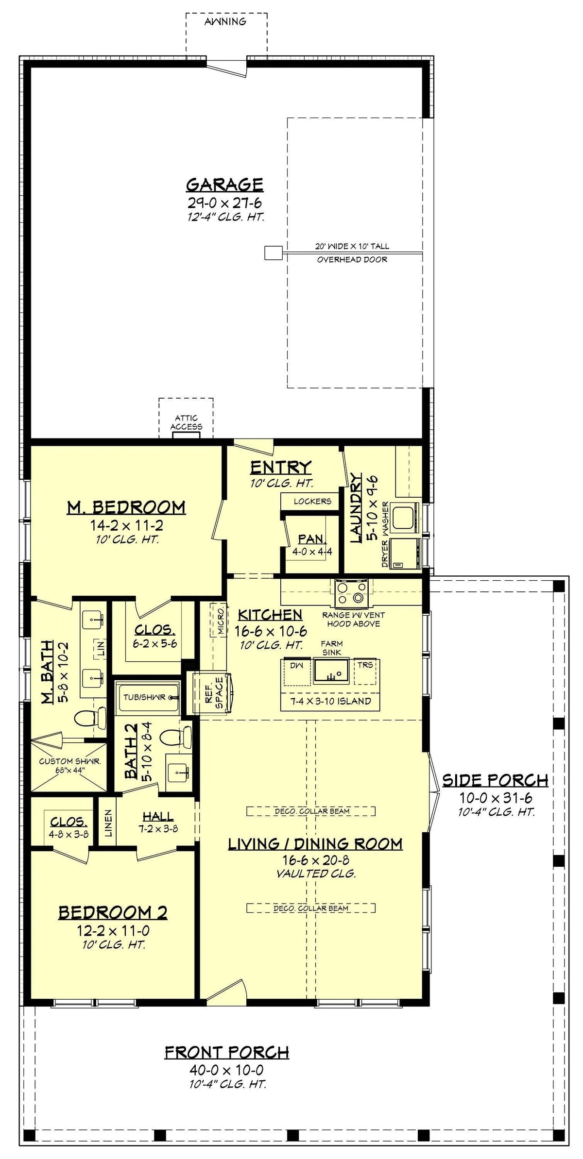 one story house plan layout with porch