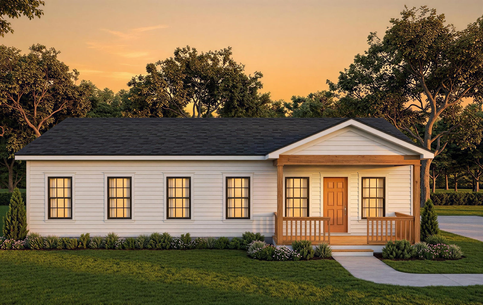 L8246-A Traditional Ranch House, 3 Bedrooms, 2 Bathrooms | Maple Mountain 3 House Plan Exterior
