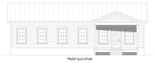 L8246-A Traditional Ranch House, 3 Bedrooms, 2 Bathrooms | Maple Mountain 3 House Plan Front Elevation