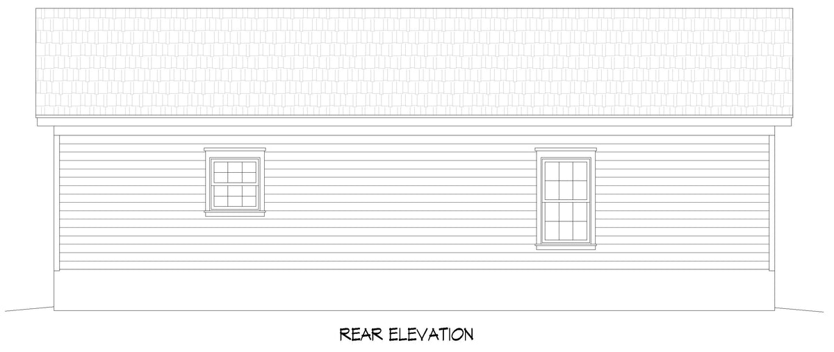 L8246-A Traditional Ranch House, 3 Bedrooms, 2 Bathrooms | Maple Mountain 3 House Plan Rear Elevation