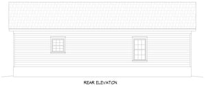 L8246-A Traditional Ranch House, 3 Bedrooms, 2 Bathrooms | Maple Mountain 3 House Plan Rear Elevation