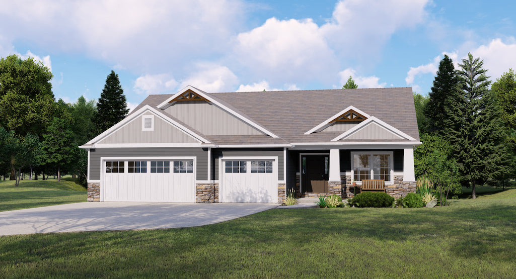 1839 Sq Ft Craftsman Ranch Plan with Optional Finished Basement