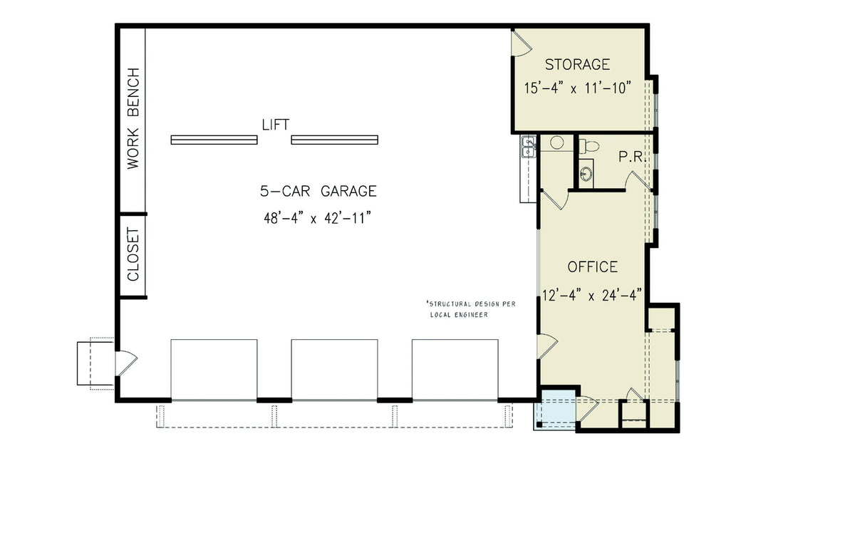 Abella Detached Garage Plan - Archival Designs House Plans, floor plan