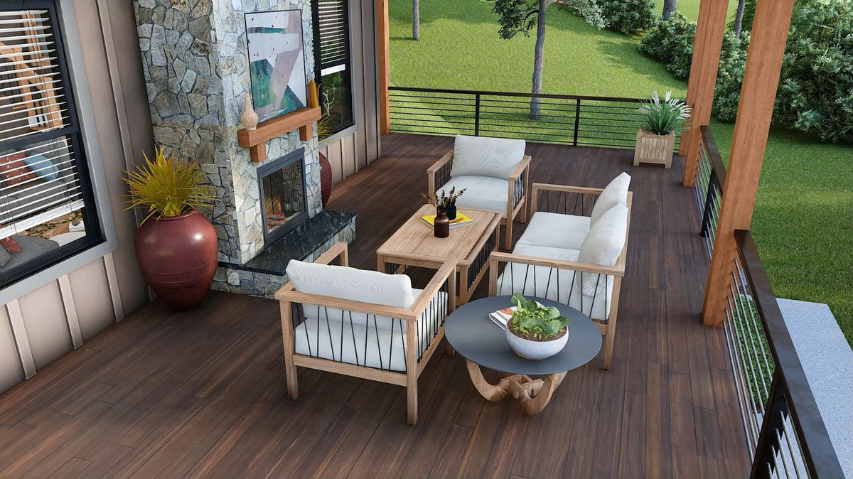 L7332-A Laurel Pine Haven Lakehouse House Deck