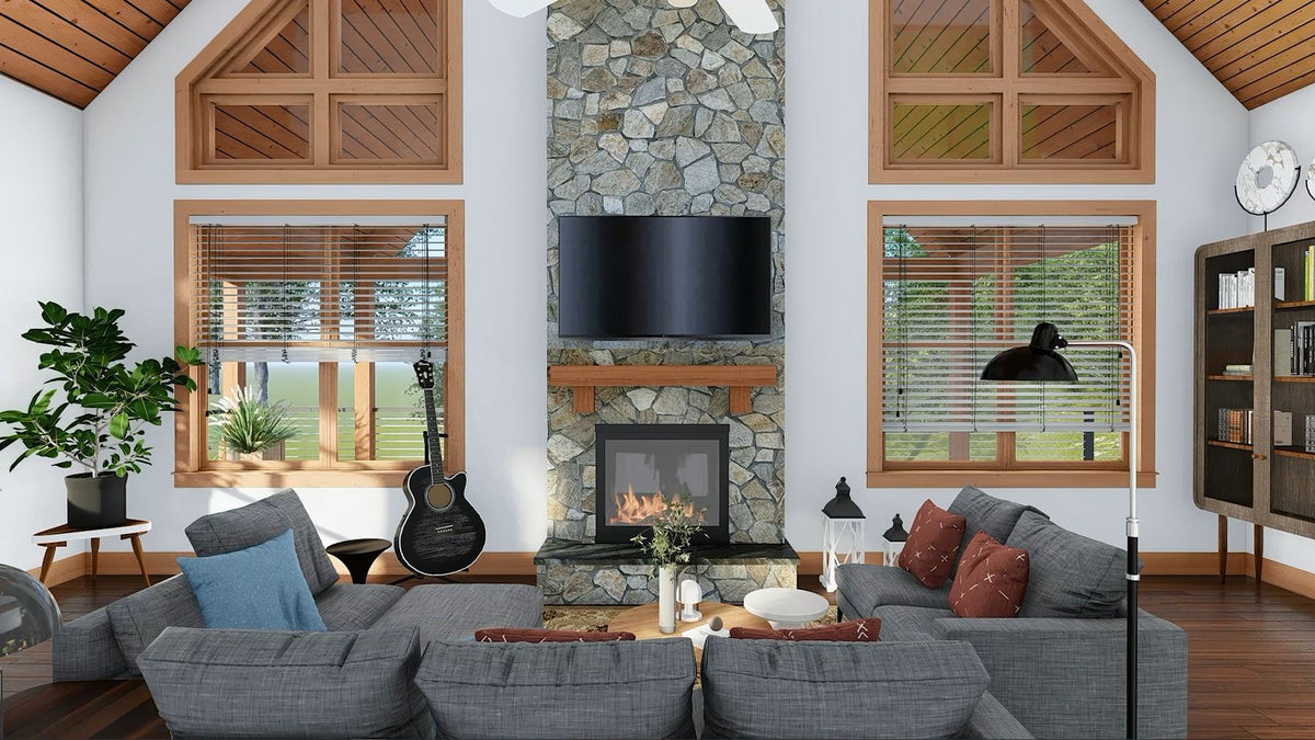 L7332-A Laurel Pine Haven Lakehouse House Living Room 2
