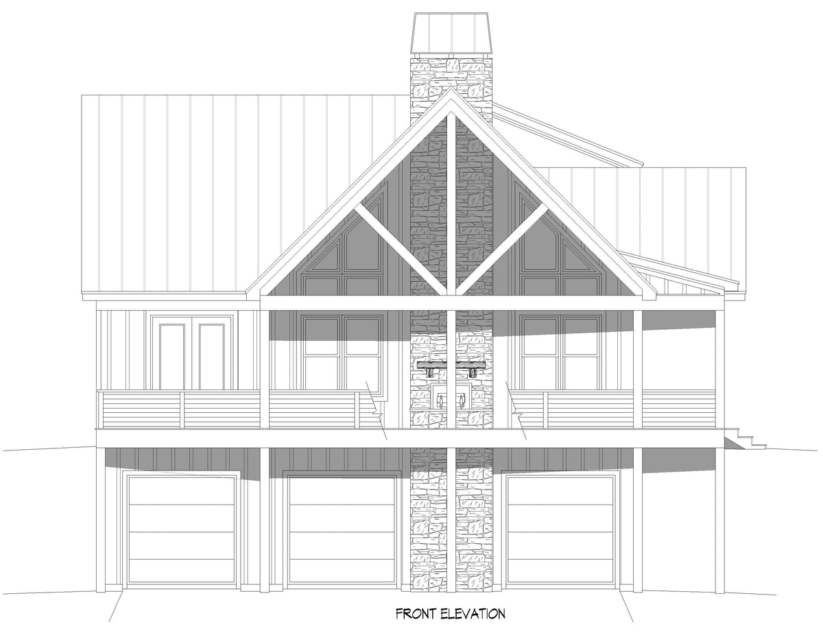 L7332-A Laurel Pine Haven Lakehouse House Front