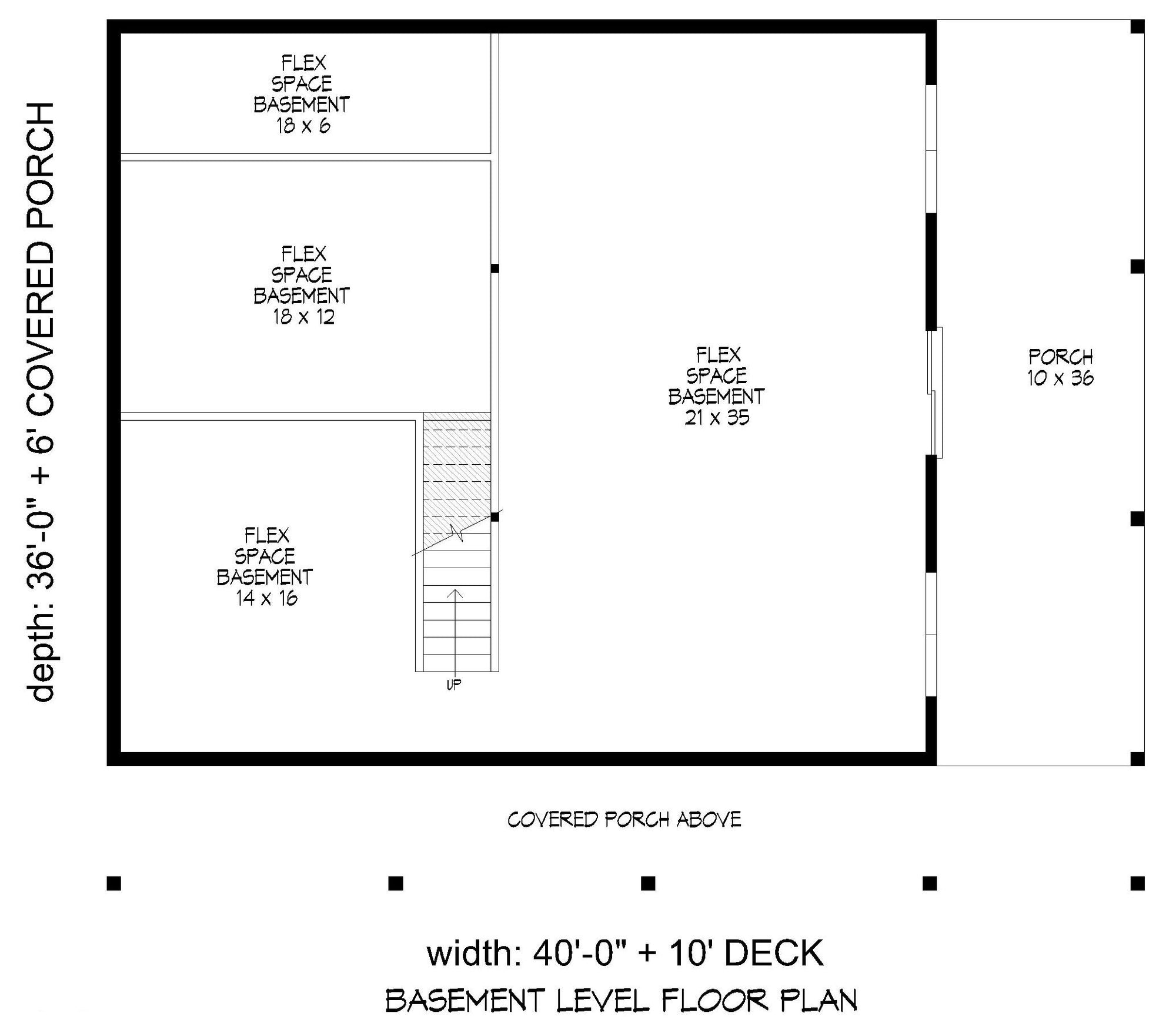 L7918-A Country House Basement Floor Plan, 3 Bedrooms, 2.5 Bathrooms | Chillmark Pine Haven 