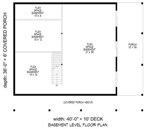 L7918-A Country House Basement Floor Plan, 3 Bedrooms, 2.5 Bathrooms | Chillmark Pine Haven 