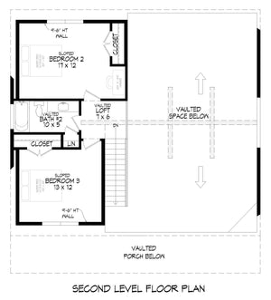 L7918-A Country House Second Floor Plan, 3 Bedrooms, 2.5 Bathrooms | Chillmark Pine Haven 