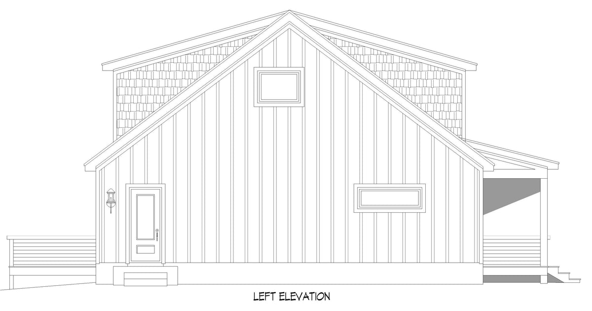 L7918-A Country House, 3 Bedrooms, 2.5 Bathrooms | Chillmark Pine Haven Left Elevation