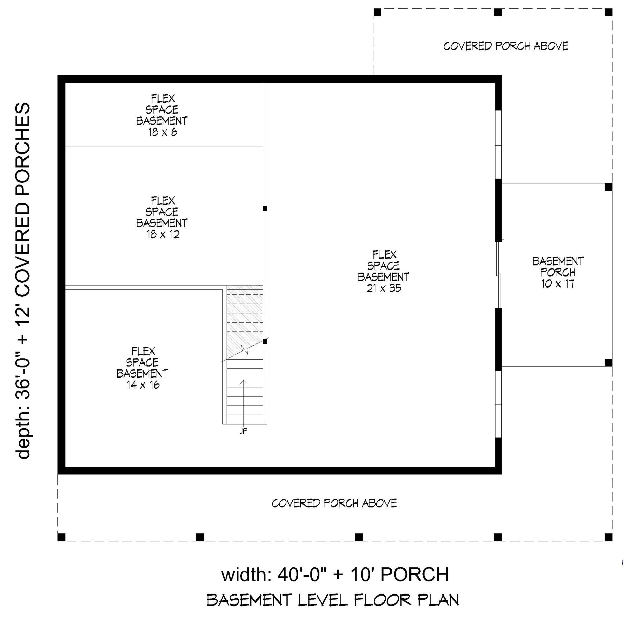 L8097-A Country Farmhouse Basement Floor Plan, 3 Bedrooms, 1 Bathroom, 2 Half Bathrooms | Chippaquiddick Pine Haven House Plan 