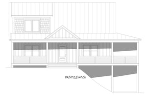 L8097-A Country Farmhouse, 3 Bedrooms, 1 Bathroom, 2 Half Bathrooms | Chippaquiddick Pine Haven House Plan Front Elevation