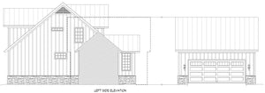 L8249-A Country House, 3 Bedrooms, 2.5 Bathrooms | Chestnut Ridge Farmhouse House Plan Left Elevation