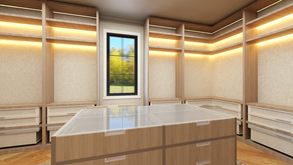 Q7486-A Modern Farmhouse Master Walk-in Closet, 4 Bed, 4.5 Bath | Plan 2543
