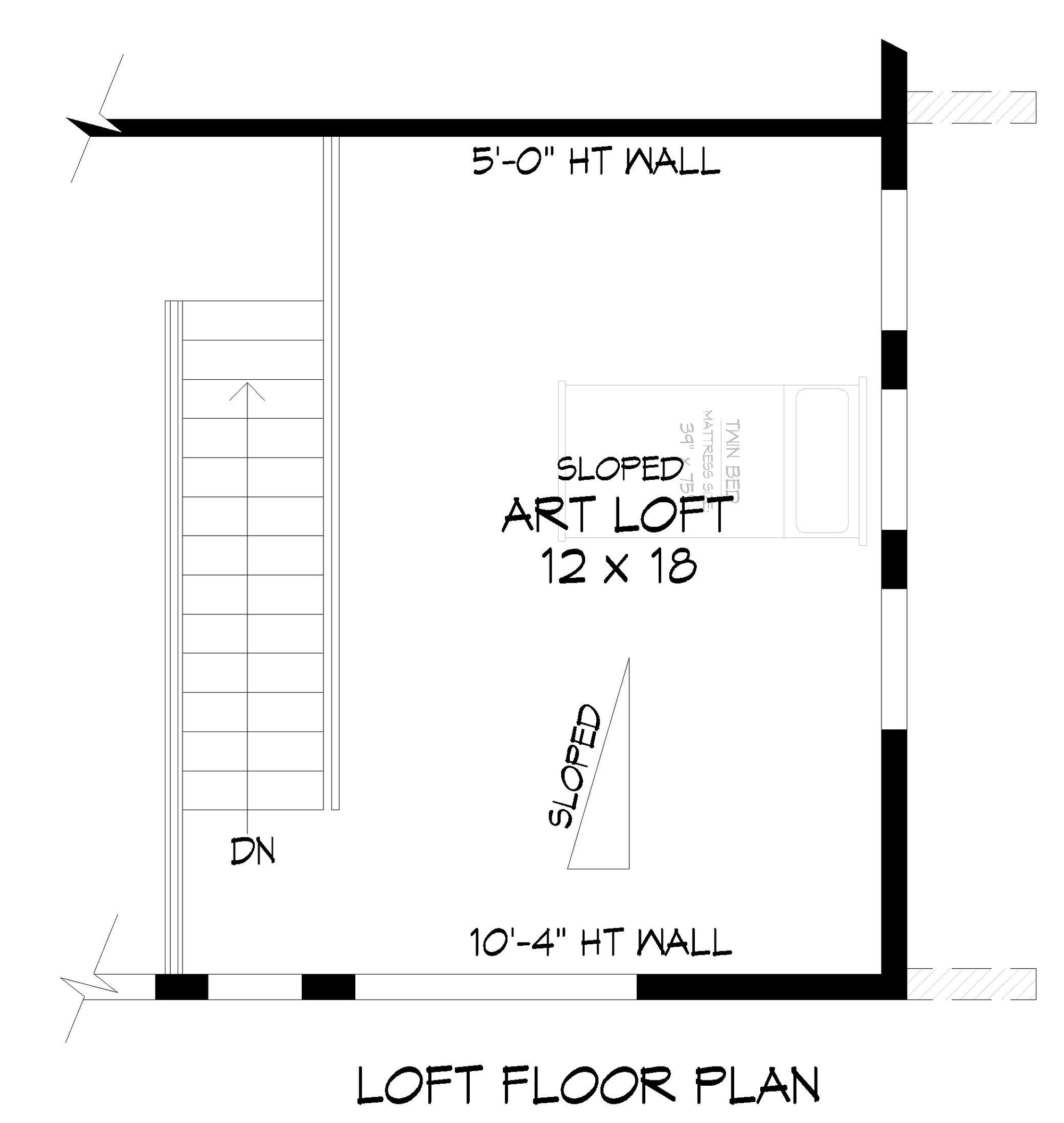 L7914-A Modern Mountain House Loft Floor Plan, 4 to 5 Bedrooms, 2.5 to 3.5 Bathrooms | Innsbrook Bald Eagle
